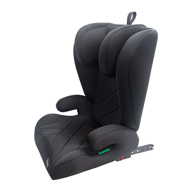 OG303B med Isofix bilsete, gruppe 2 3 bilsete, booster sammenleggbar, svart med preging